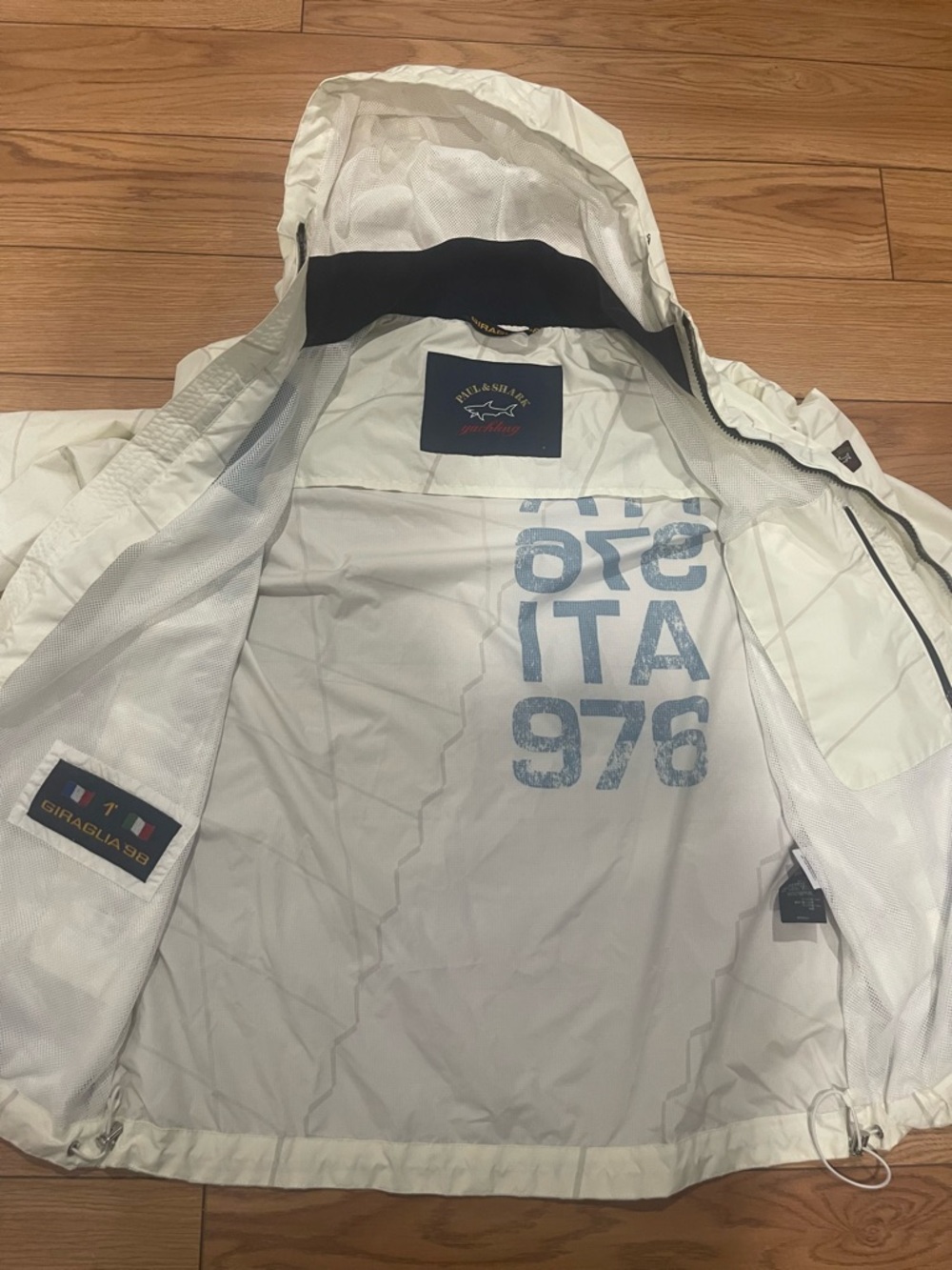 Paul & Shark Yachting Re-Sail Jacket Ltd Edition White Men’s Hooded Windbreaker - Picture 7 of 16
